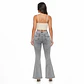 9361 | Flare Gris Jaspeado Lavado Tiro Alto Elasticado con Push-Up - Miniatura 2