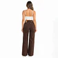 9374 | Wide Leg Café Chocolate Bag Square Tiro Alto Elasticado con Push-Up - Miniatura 2