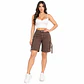 J1514 | Short Bermuda Tiro Alto Chocolate con Push-Up - Miniatura 1