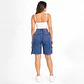 J1510 | Short Bermuda Mezclilla Tiro Alto Azul Lavado con Push-Up - Miniatura 2
