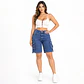 J1510 | Short Bermuda Mezclilla Tiro Alto Azul Lavado con Push-Up - Miniatura 1