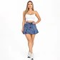 J3033 | Falda Short Mezclilla Tiro Alto Azul Jaspeado con Push-Up - Miniatura 1