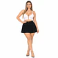 J3049 | Falda Short Mezclilla Tiro Alto Negra con Push-Up - Miniatura 1