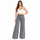 J9397 | Wide Leg Mezclilla Linea Frontal Gris Acid Wash Tiro Alto con Push-Up - Miniatura 1