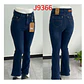 9366 | Flare Mezclilla Elasticado Azul Oscuro Tiro Alto con Push-Up - Miniatura 3