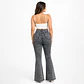 9371 | Flare Elasticado Grafito Acid Wash Tiro Alto con Push-Up - Miniatura 2