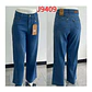 9409 | Wide Leg Ligero Elasticado Azul Lavado Tiro Alto con Push-Up - Miniatura 3