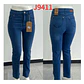 9411 | Jeans Recto Elasticado Azul Lavado Tiro Alto con Push-Up - Miniatura 3