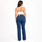 9411 | Jeans Recto Elasticado Azul Lavado Tiro Alto con Push-Up - Miniatura 2