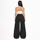 MB7014-3 | Wide Leg Palazo Cargo Negro Solido Super Elasticado Tiro Alto con Push-Up - Miniatura 2
