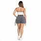 J2124 | Falda Short Cargo de Mezclilla Gris Ceniza Tiro Alto con Push-Up - Miniatura 2