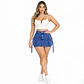 J2119 | Falda Short Cargo de Mezclilla Azul Medio de Tiro Alto con Push-Up - Miniatura 1