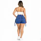 J2119 | Falda Short Cargo de Mezclilla Azul Medio de Tiro Alto con Push-Up - Miniatura 2