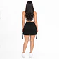 J3073 | Falda Cargo de Mezclilla Negro Solido de Tiro Alto con Push-Up - Miniatura 2