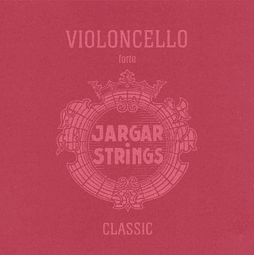 Set Cuerda Jargar Roja Cello (Sol y Do acero-cromo, tensión alta)