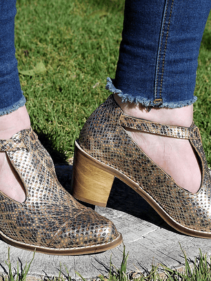 Zapato Correa Dorado Print