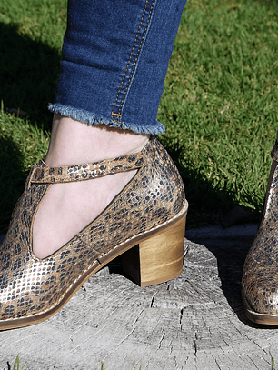 Zapato Correa Dorado Print