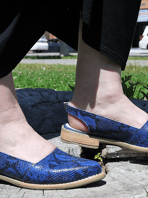 Zapato Correa China Azul Print