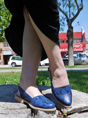 Zapato Correa China Azul Print