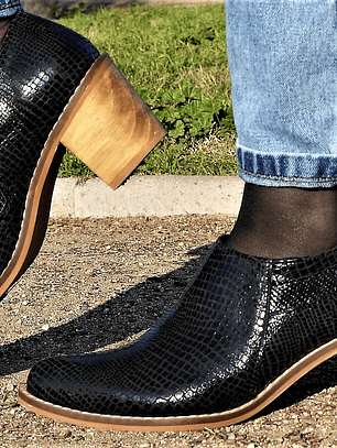 Hebilla Taco Negro Brillos