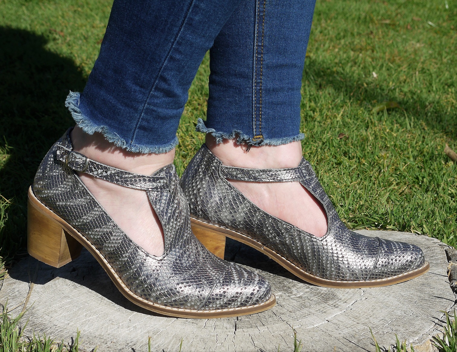 Zapato Correa Plateado Cebra