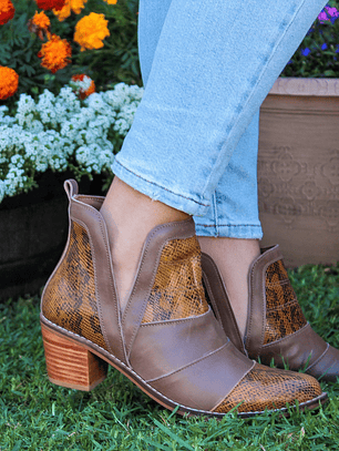 Botín Abierto Taco Taupe