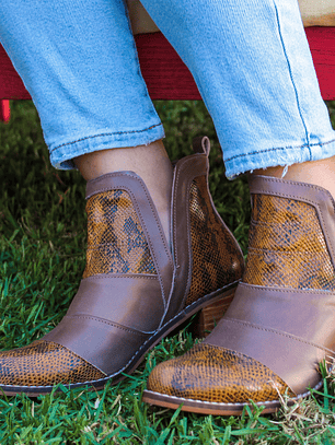 Botín Abierto Taco Taupe