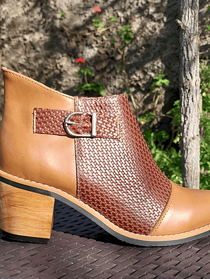 Botín Taco Hebilla Café