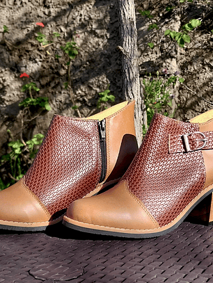 Botín Taco Hebilla Café