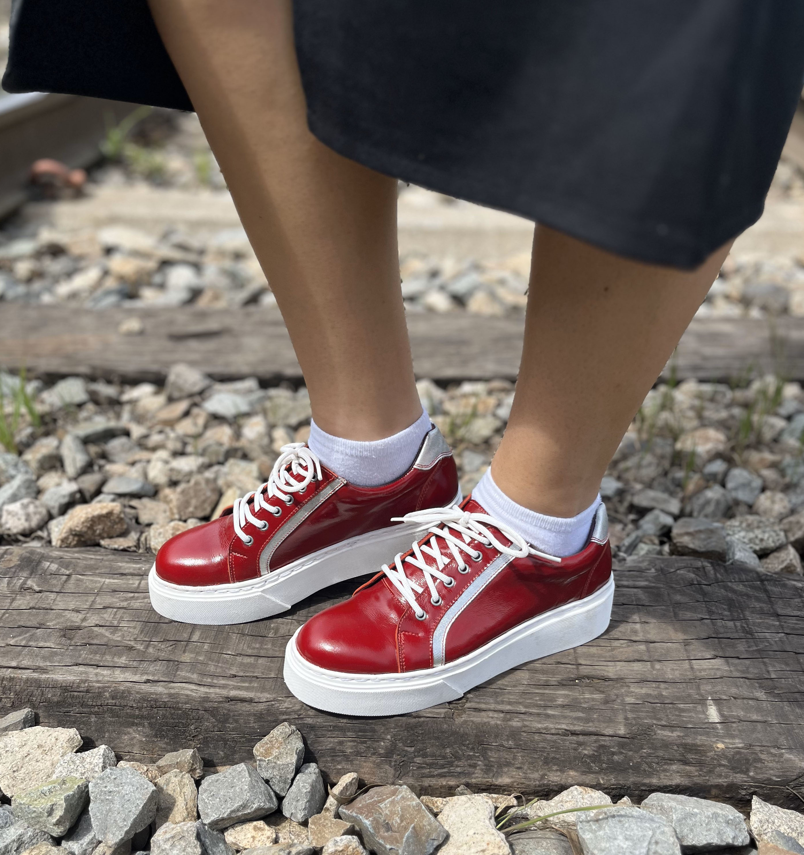 Zapatilla Rojo Plata