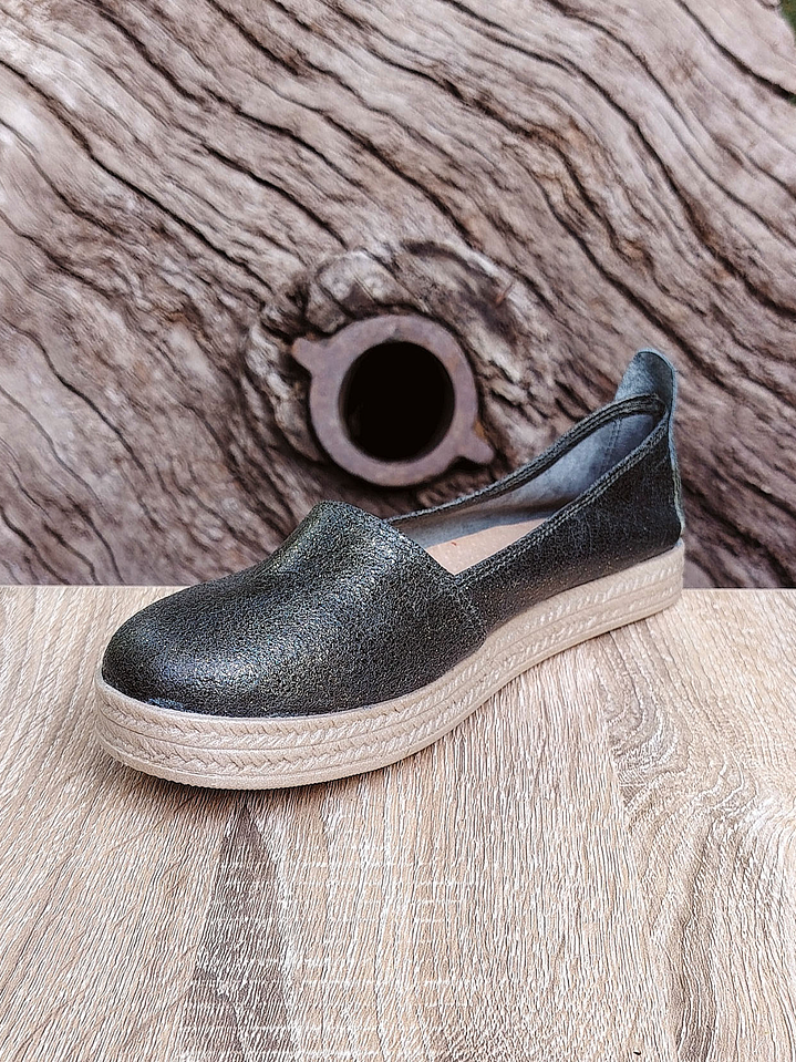 Alpargata Verde Metalizado 1