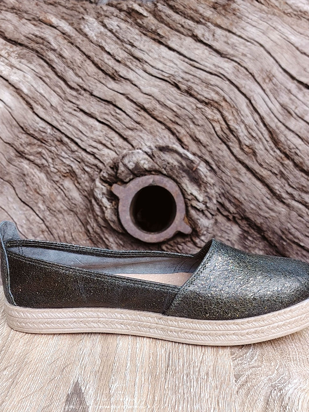 Alpargata Verde Metalizado 2