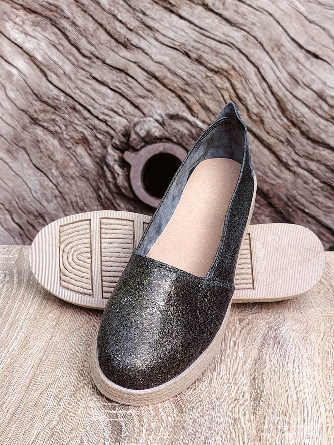 Alpargata Verde Metalizado 3