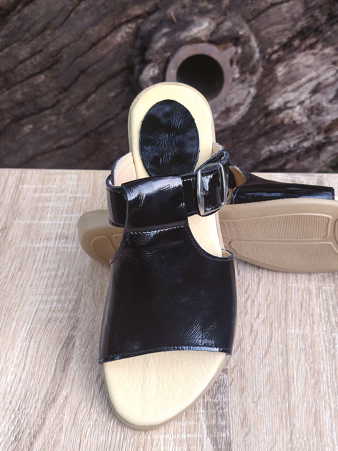 Sandalia Correa Negro PL Café 1