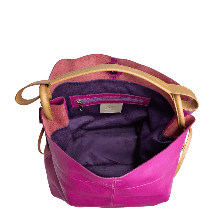 Bolso en cuero para mujer Aubrey Fucsia 6