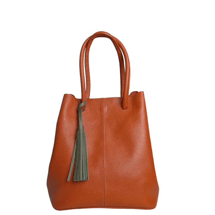 Bolso en cuero para mujer Brigitte Naranja 3