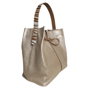 Bolso en cuero para mujer Lucy Anaconda Oro