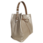 Bolso en cuero para mujer Lucy Anaconda Oro