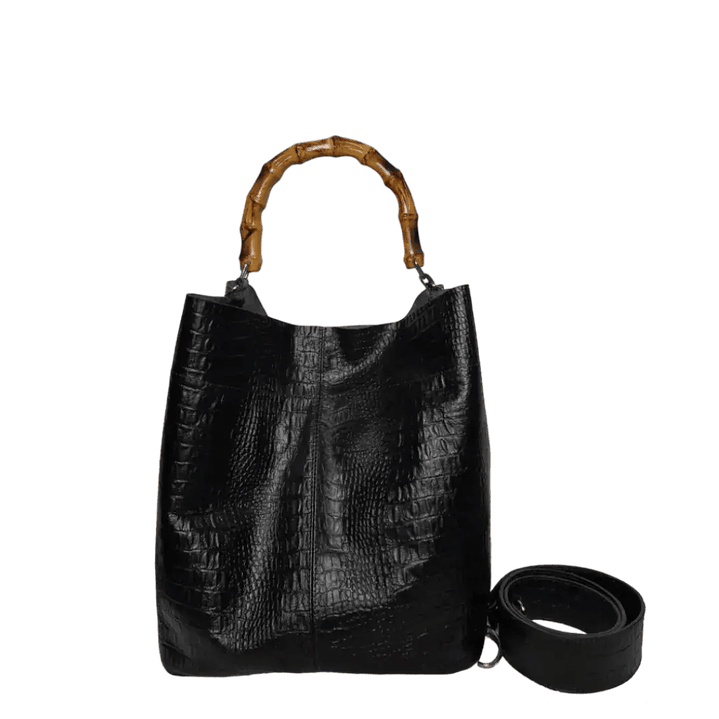 Bolso en cuero para mujer Claire Reptil negro 3