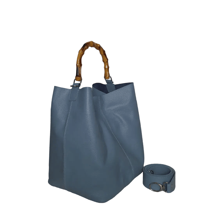 Bolso en cuero para mujer Claire Azul celeste 2