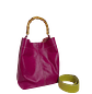 Bolso en cuero para mujer Claire Fucsia y verde limon - thumbnail 3