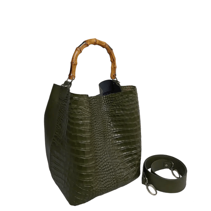 Bolso en cuero para mujer Claire Glavial verde aceituna 1