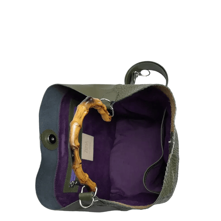 Bolso en cuero para mujer Claire Glavial verde aceituna 6