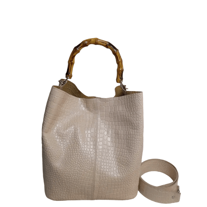 Bolso en cuero para mujer Claire Reptil Nude 4