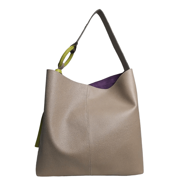 Bolso en cuero para mujer Nora Taupe 1