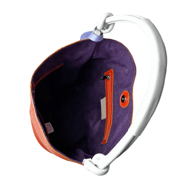 Bolso en cuero para mujer Olivia Reptil Naranja 4