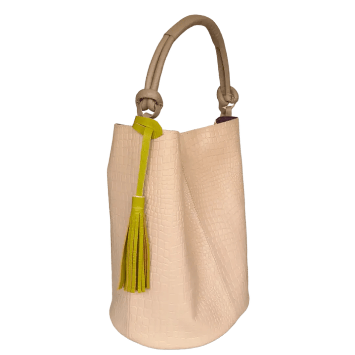 Bolso en cuero para mujer Olivia Reptil Nude 3