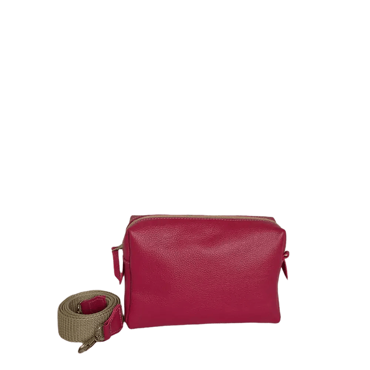 Bolso en cuero para mujer Valeria reata Fucsia 1