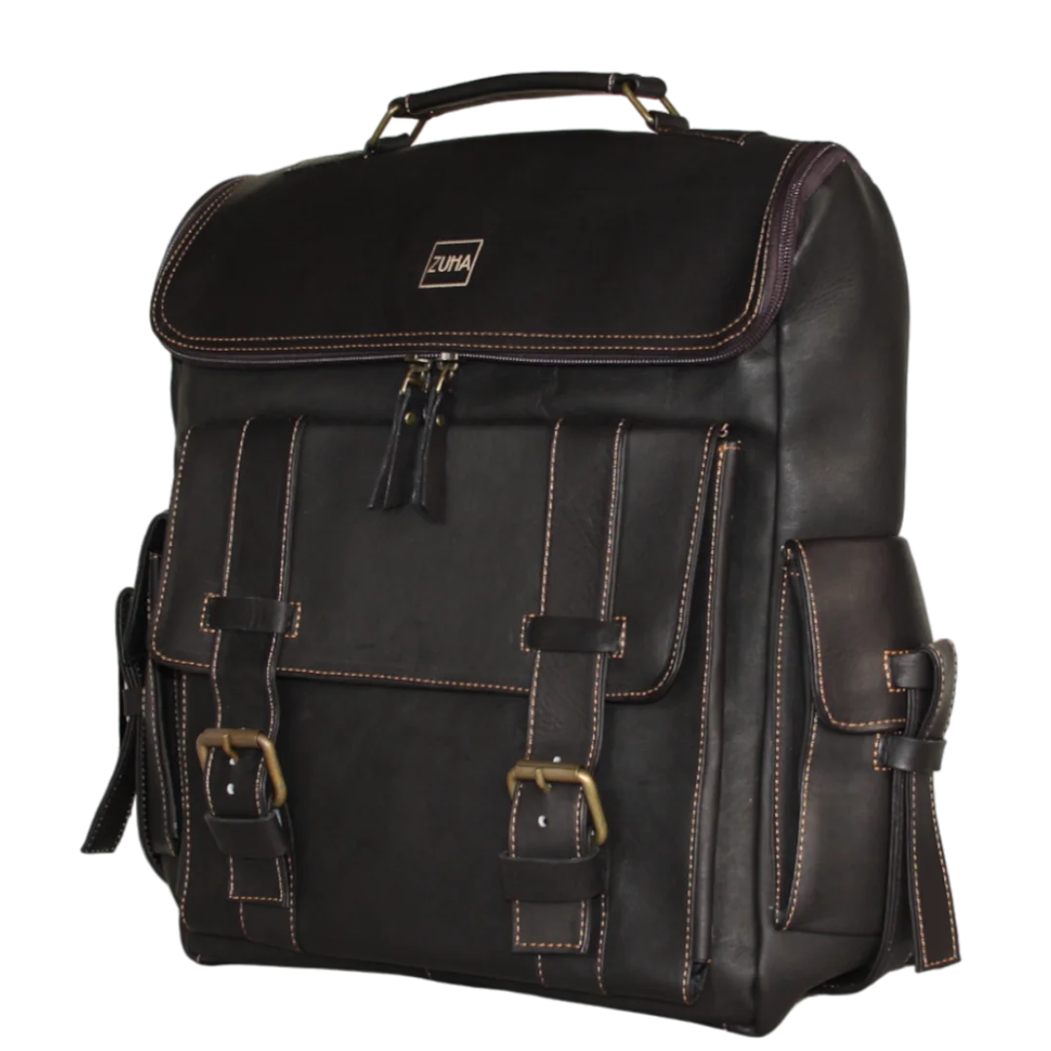 Morral en cuero Alessandro color cafe oscuro 1