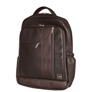 Morral en cuero Adrianno color cafe oscuro